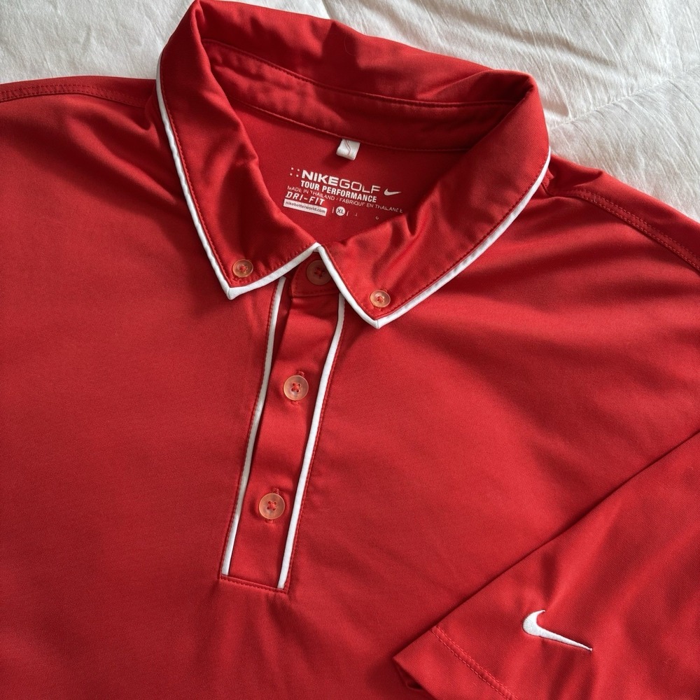 Nike Golf Tour Performance Dri-Fit Polo Mens XL Bright Heather Orange Bright